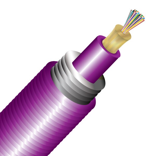 BendSafe® 24 Strand OM4 Interlocking Armored Distribution TB Plenum - Bulk per Ft.